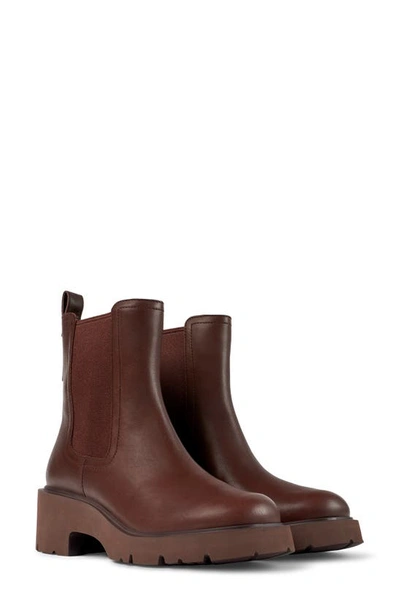 Camper Milah Chelsea Boot In Burgundy/ Mauve