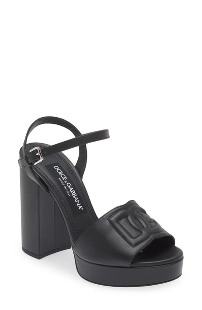 Dolce & Gabbana Keira Dg Logo Platform Sandal In Black