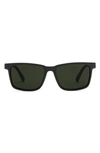 Electric Satellite 45mm Polarized Small Square Sunglasses In Matte Black/ Grey