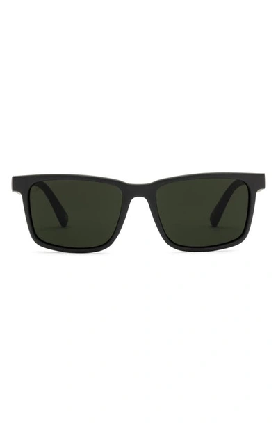 Electric Satellite 45mm Polarized Small Square Sunglasses In Matte Black/ Grey