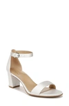 Naturalizer Vera Ankle Strap Sandal In Pearl White Satin Fabric