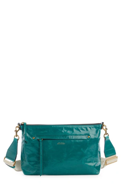 Isabel Marant Nessah Wardy Leather Crossbody Bag In Emerald