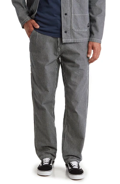 Vans Drill Chore Stripe Relaxed Fit Tapered Pants In Indigo