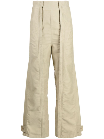 Chloé Wide-leg Cropped Trousers In Neutrals