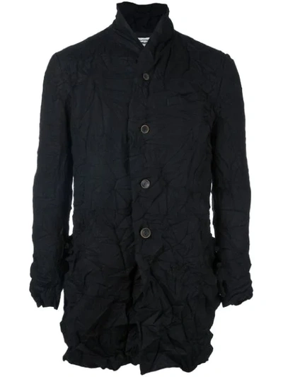Individual Sentiments Woven Shawl Collar Jacket - Black