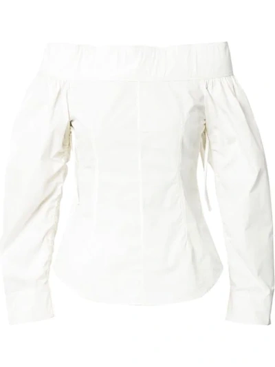 Cedric Charlier Off Shoulder Blouse In White