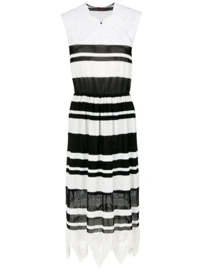 À La Garçonne Striped Knit Dress In Black