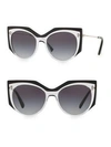 Valentino Grad 53mm Cat-eye Sunglasses In Black