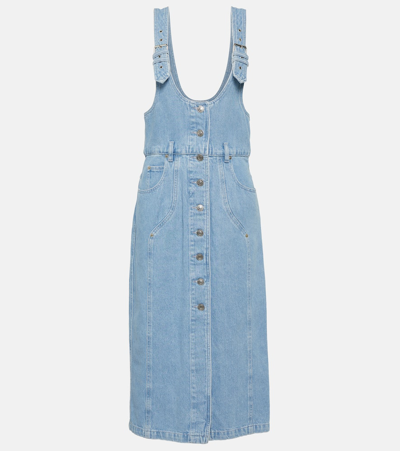 Marant Etoile Filipine Denim Mini Dress In Blue