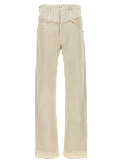 Isabel Marant Noemie Two-tone Denim Jeans In White