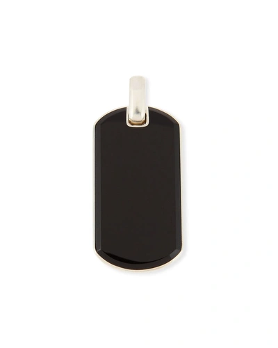 David Yurman Men's Streamline Tag Pendant In Silver, 42mm In Black