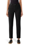 Eileen Fisher Garment-dyed High-rise Denim Pants In Black