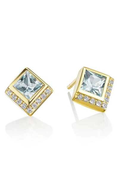 House Of Frosted 14k Gold Plated Sterling Silver Topaz Stud Earrings