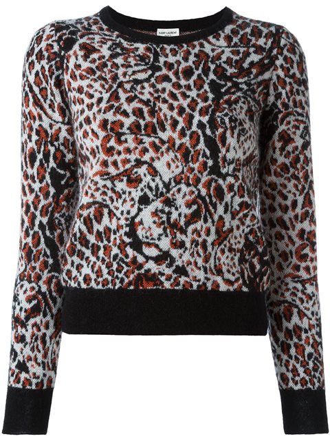 Saint Laurent - Leopard Print Sweater | ModeSens