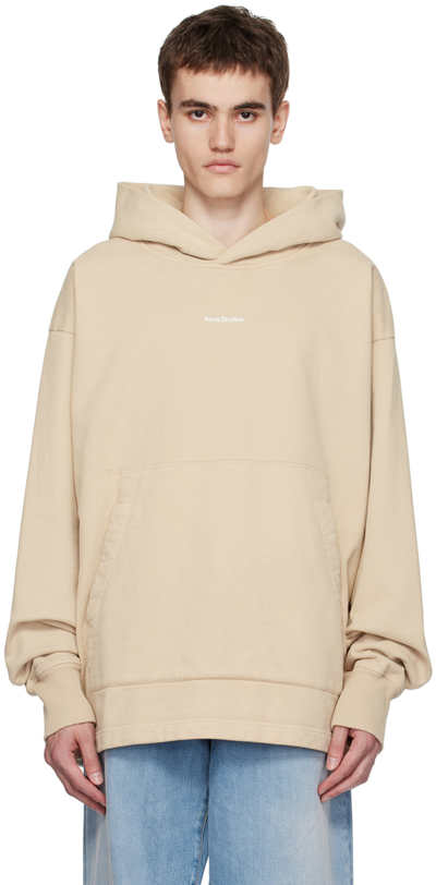 Acne Studios Franklin Cotton-fleece Jersey Hoodie In Beige