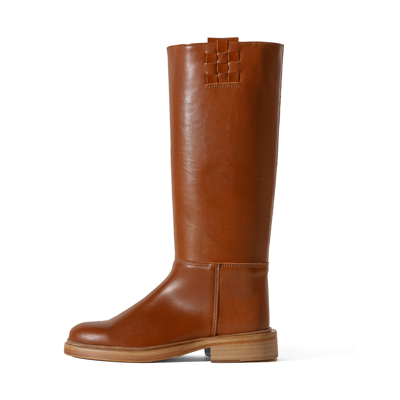 Hereu Anella Leather Boots In Tan