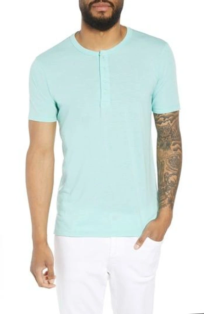 Goodlife Triblend Split Hem Henley In Aqua Sky