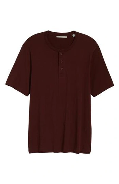 Vince Layered Henley T-shirt In Black Cherry