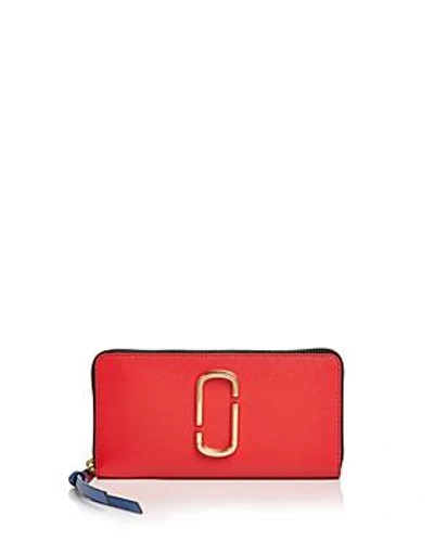 Marc Jacobs Snapshot Standard Leather Continental Wallet In Poppy Red/gold