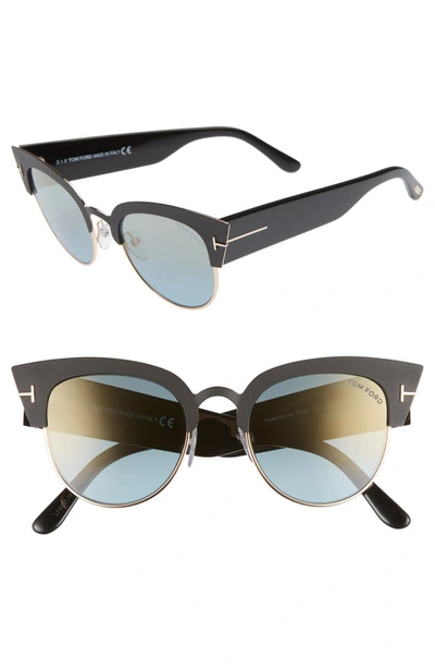 Tom Ford Women's Alexandra Mirrored Cat Eye Sunglasses, 51mm In Blue