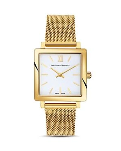 Larsson & Jennings Norse Watch, 27mm X 34mm In White/gold