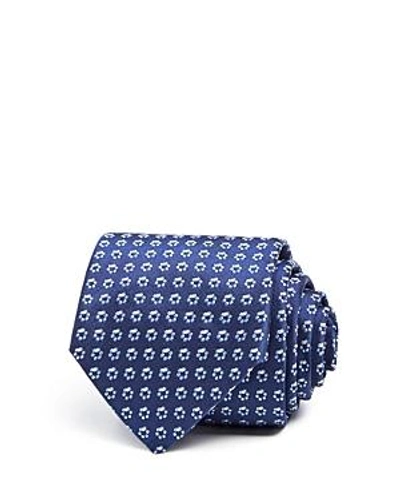 Hugo Boss Floral Ring Classic Tie In Blue
