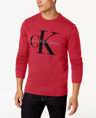 Calvin Klein Jeans Est.1978 Men's Logo Sweatshirt In Tango Red