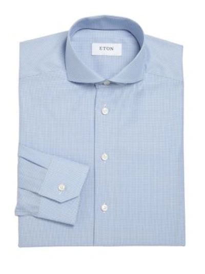 Eton Slim-fit Microcheck Dress Shirt In Blue