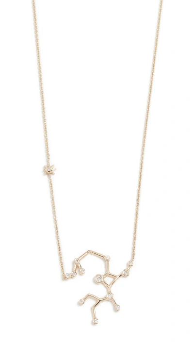 Lulu Frost 14k Gold Sagittarius Necklace With White Diamonds