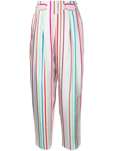 Emporio Armani Striped Printed Loose Trousers - Multicolour