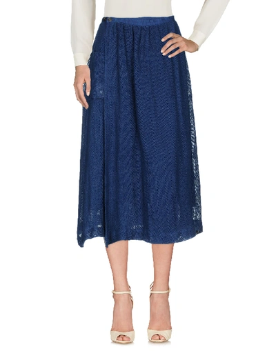 Blue Blue Japan 3/4 Length Skirts In Dark Blue