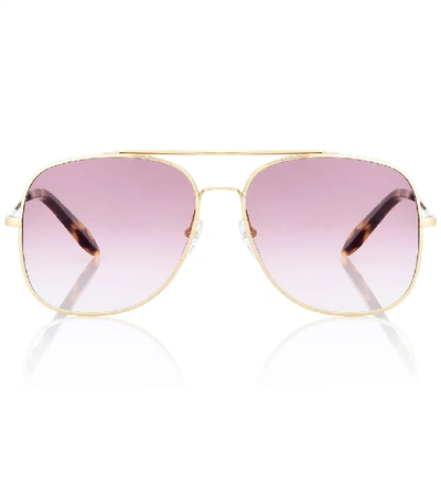 Victoria Beckham Classic Victoria Aviator Sunglasses In Purple