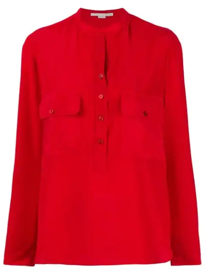Stella Mccartney Estelle Silk-crepe Shirt In Red