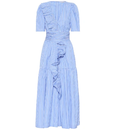 Stella Mccartney Striped Cotton Dress In Blue