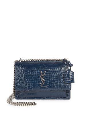 ysl medium sunset bag crocodile
