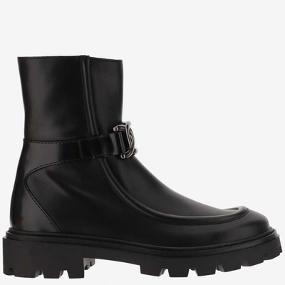 Tod's Kate Leather Ankle Boots In Black