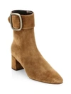 Saint Laurent Joplin Suede Booties In Caramel