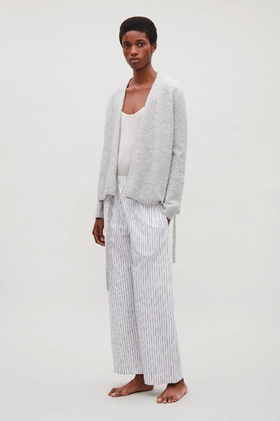 Cos Wrap-over Cardigan In Grey ModeSens