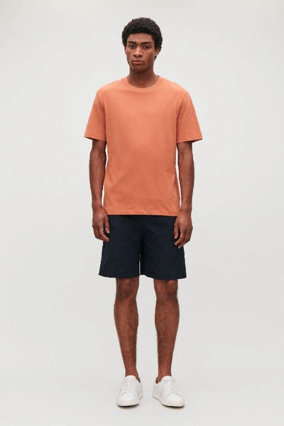 Cos T-shirt With Rib Neck In Orange