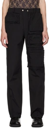 Andersson Bell Raw Edge Multi-pocket Pants In Black  