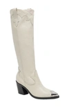 Dolce Vita Women's Kamryn Knee High Western Boots In Off White Leather