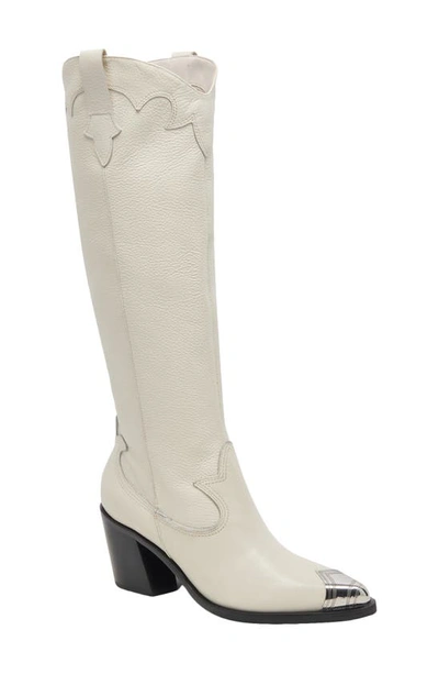 Dolce Vita Women's Kamryn Knee High Western Boots In Off White