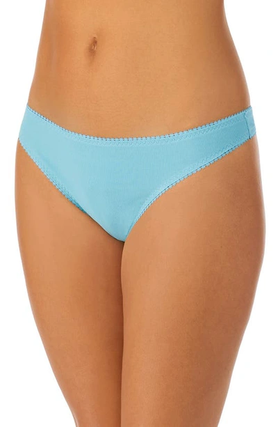 On Gossamer Cabana Cotton Blend Stretch Hip G-string In Turquoise Sea