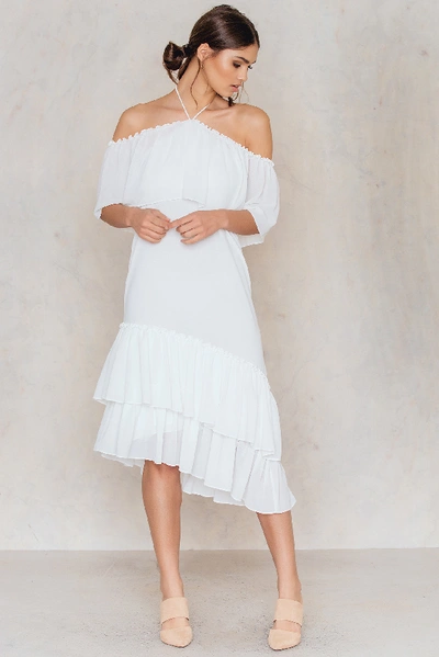 Tranloev Asymmetric Frill Dress - White