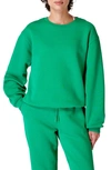 Sweaty Betty The Elevated Cotton Blend Crewneck Sweatshirt In Green