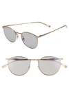 Salt Brower 51mm Polarized Round Sunglasses In Havana/ Rose Gold/ Grey