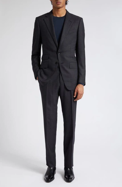 Tom Ford O'connor Canvas Check Wool Suit In Combo Dark Grey