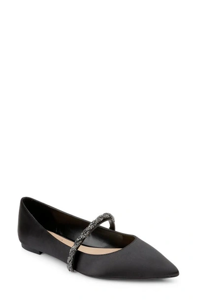 Jewel Badgley Mischka Vana Pointed Toe Flat In Black