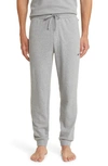 Hugo Boss Boss Waffle Cotton Blend Pajama Joggers In Medium Grey