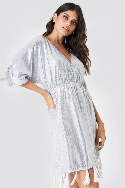 Na-kd Fringe Detail Sequin Dress - Silver